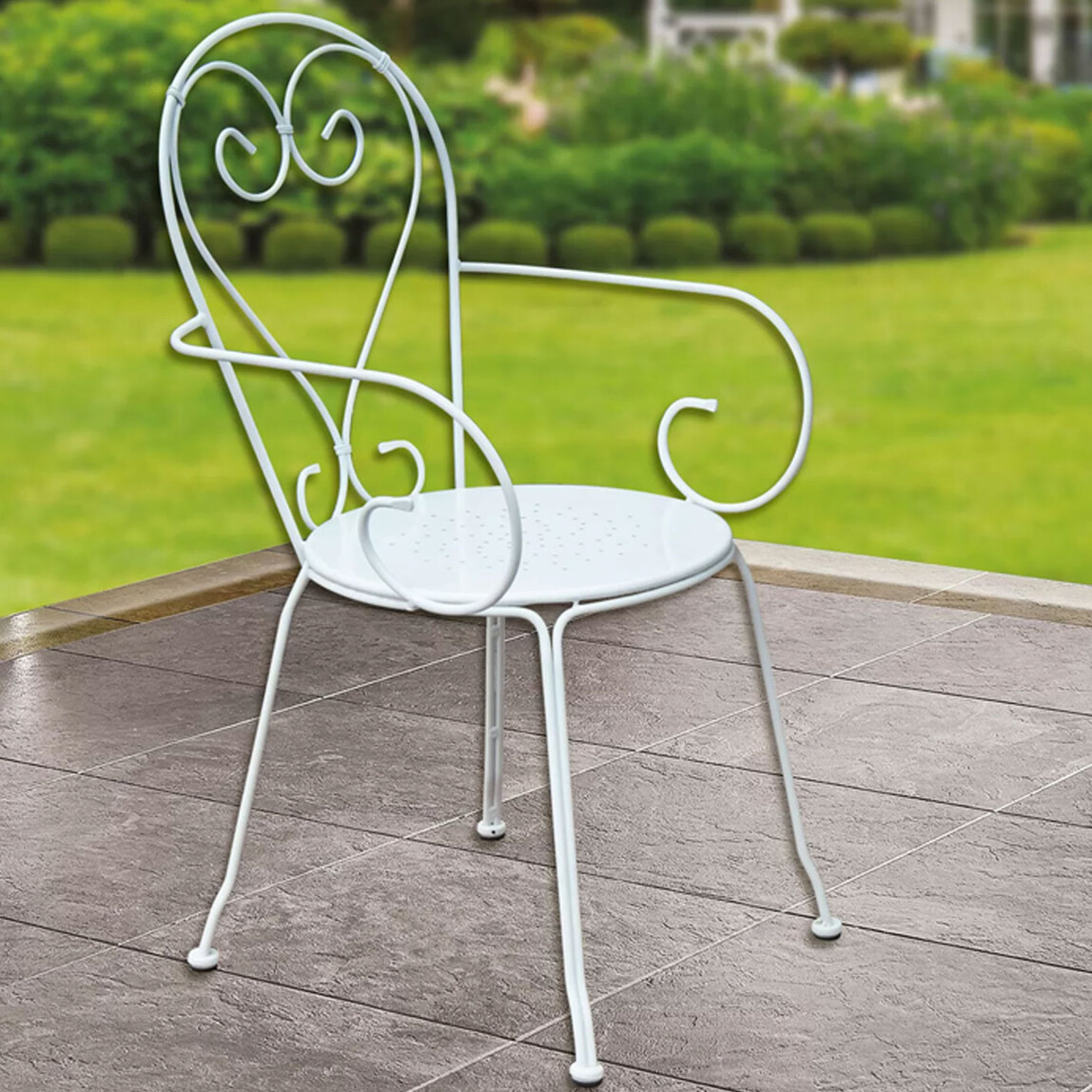    Sunfun Steel Metal Bahçe Sandalyesi Beyaz  