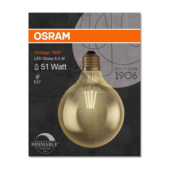 Osram Rustik Globe 7.5 W Sarı Led E27 Duy Led Ampul  