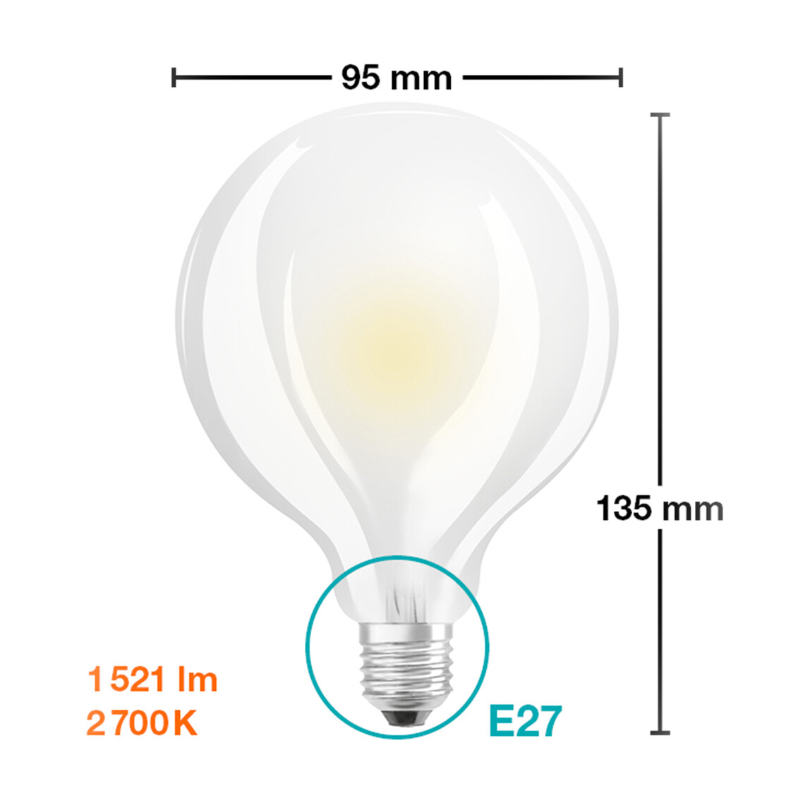    Osram Globe 95 11 W Sarı Klasik E27 Duy Led Ampul   