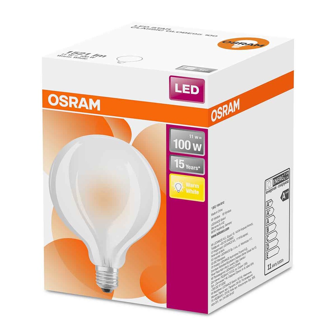    Osram Globe 95 11 W Sarı Klasik E27 Duy Led Ampul   