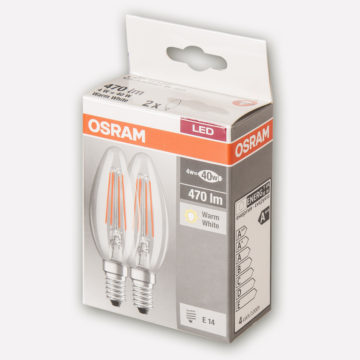    Osram 40 W Beyaz Mum E14 Duy 2'li Led Ampul   