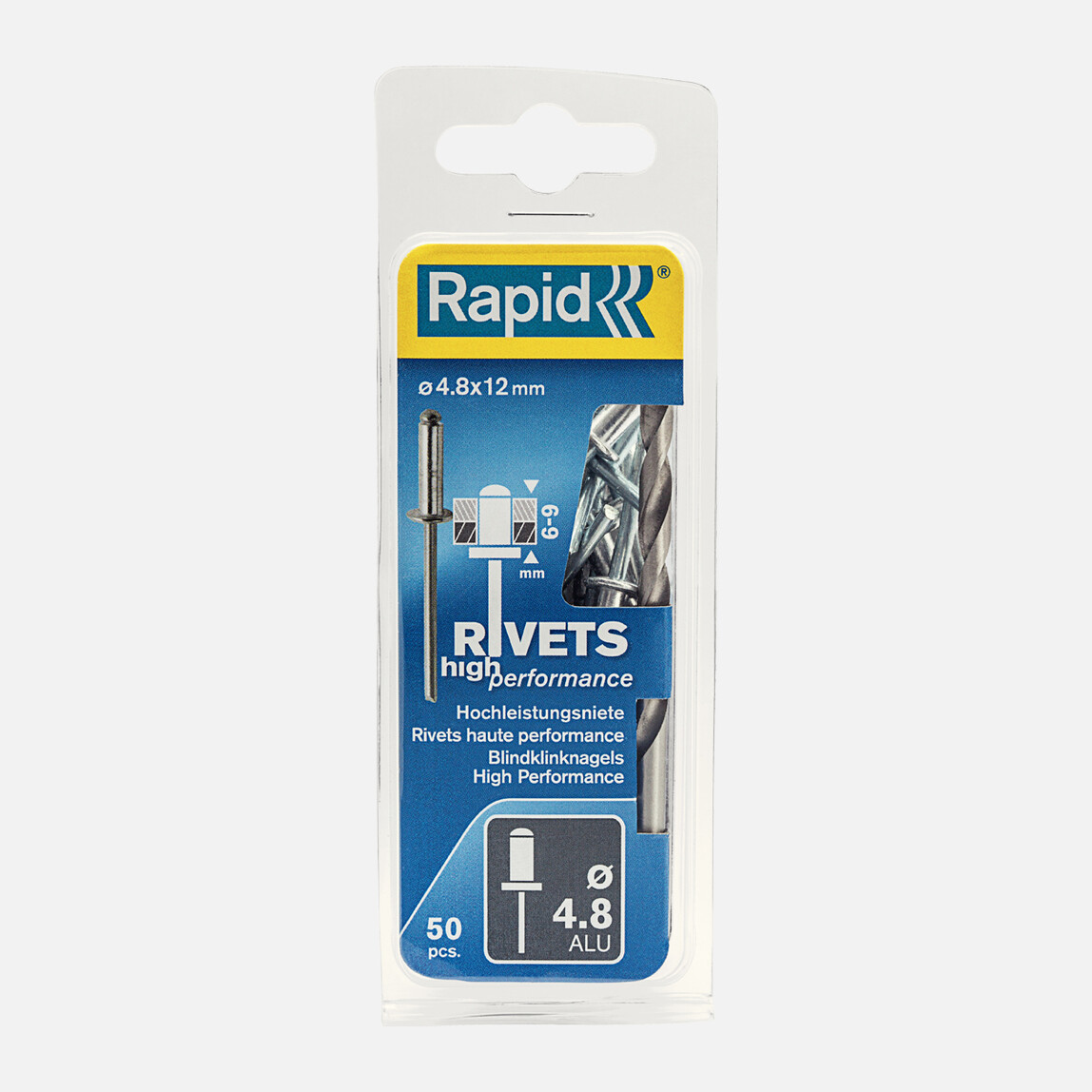    Rapid Perçin 4,8X12 mm Alu Matkap Ucu 50 Adet   