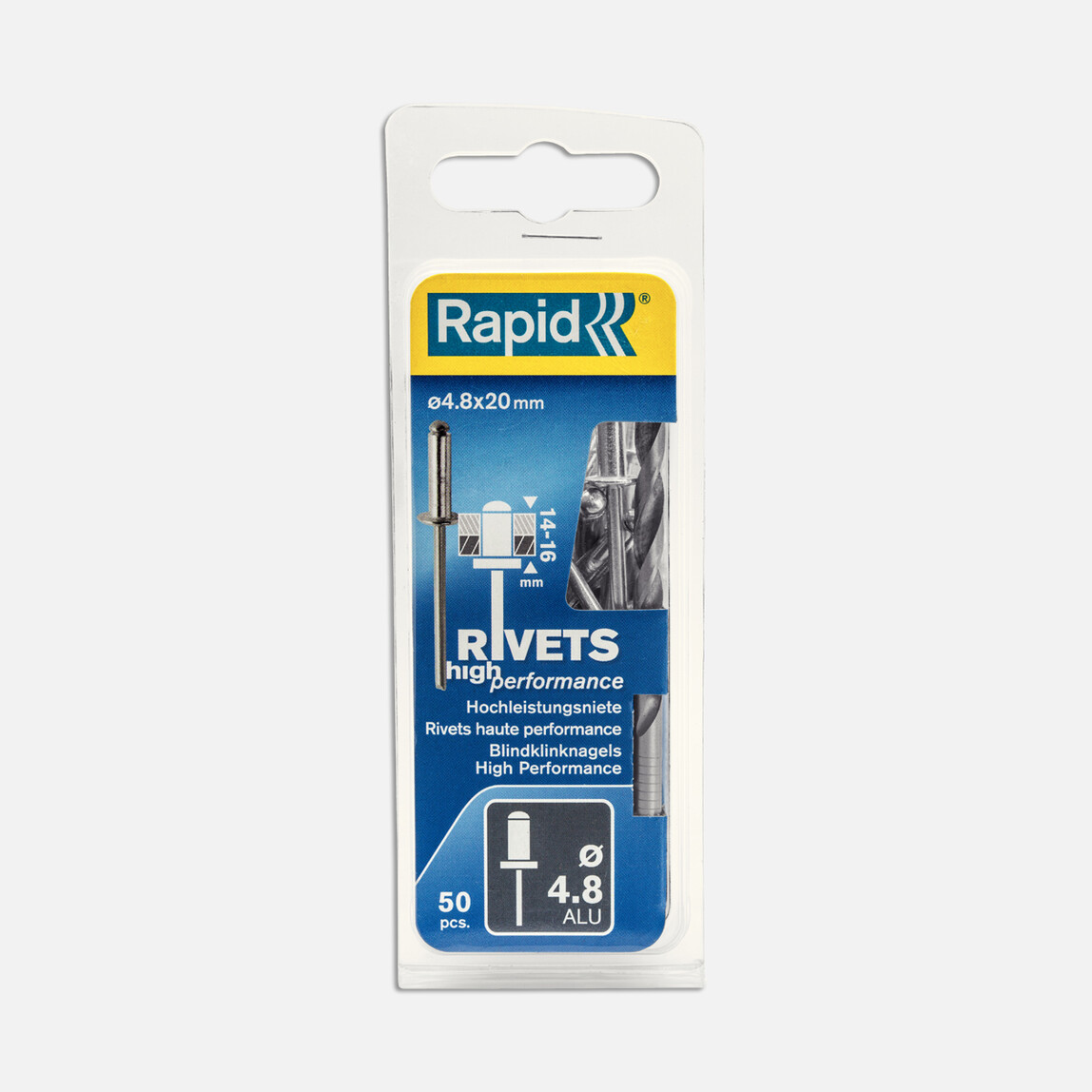    Rapid Perçin 4,8X20 mm Alu Matkap Ucu 50 Adet   