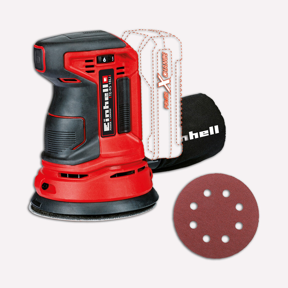    Einhell TE-RS 18 Li Solo Akülü Eksantrik Zımpara (Akü ve Şarj Cihazı Dahil Değildir.) 