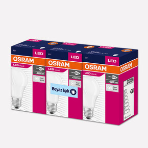 Osram 3'lü Led Klasik Ampul Beyaz Işık_1