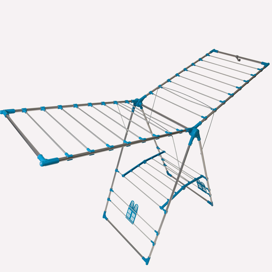    Saraylı Lady Kanatlı Katlanabilir Alüminyum - Metal Çamaşır Kurutmalık Gri - Mavi 