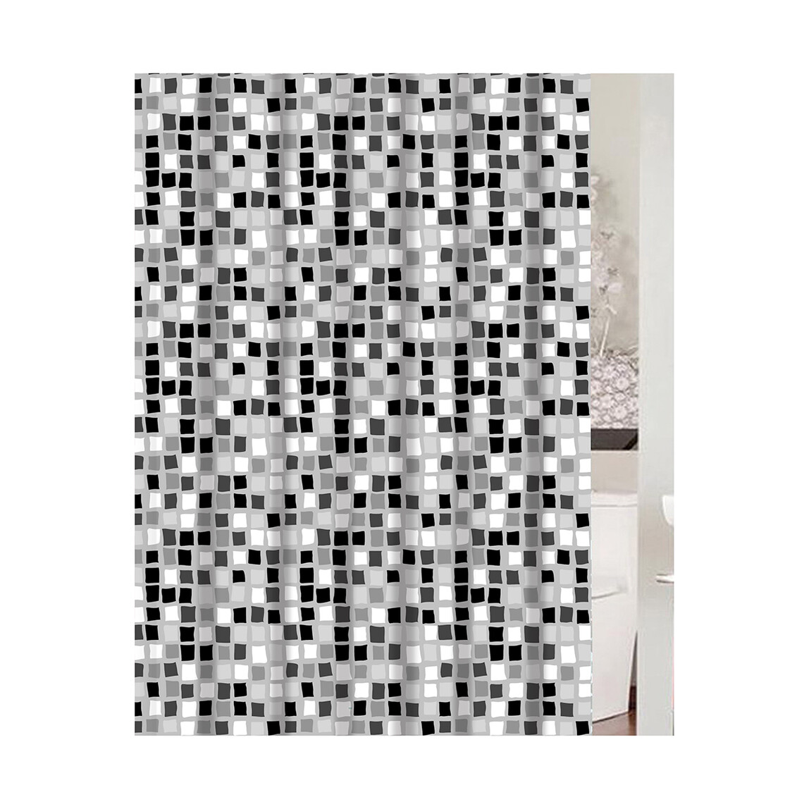    Primanova Paradise Grey Banyo Perdesi Pvc 180x200 cm  