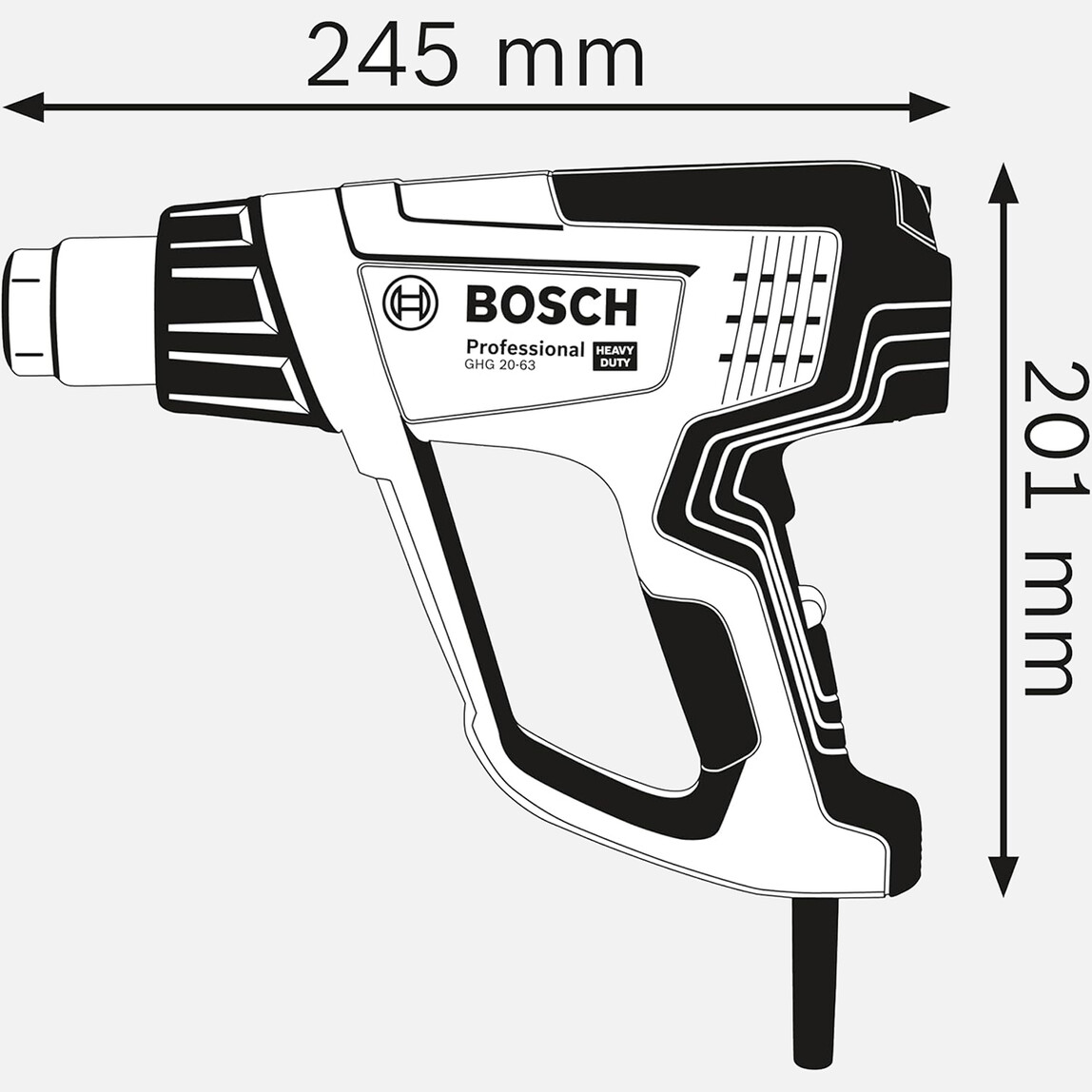    Bosch Profesyonel GHG-20-63 2000W Sıcak Hava Tabancası  