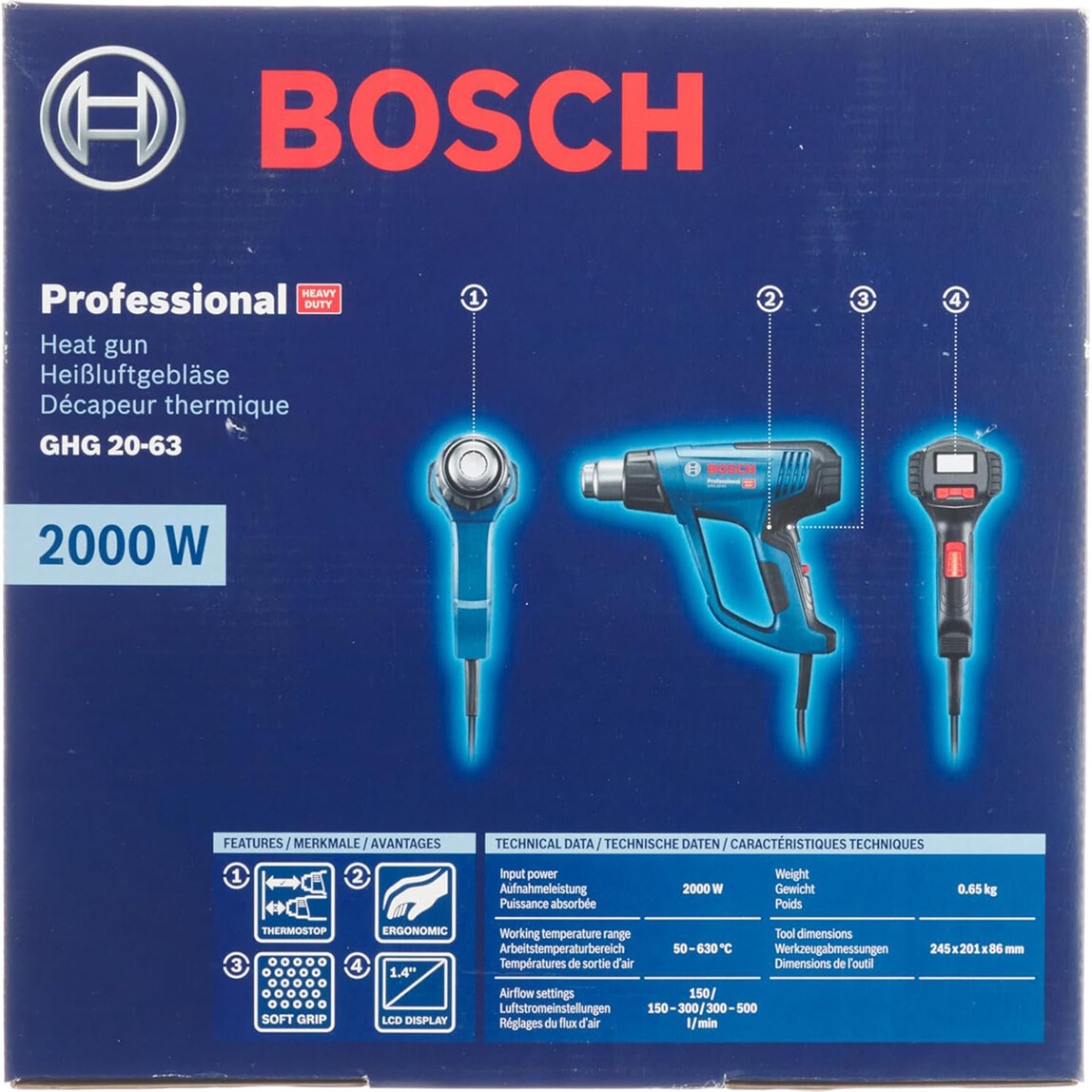    Bosch Profesyonel GHG-20-63 2000W Sıcak Hava Tabancası  