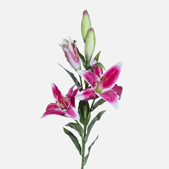 Yapay Tek Dal Lilyum Koyu Pembe 