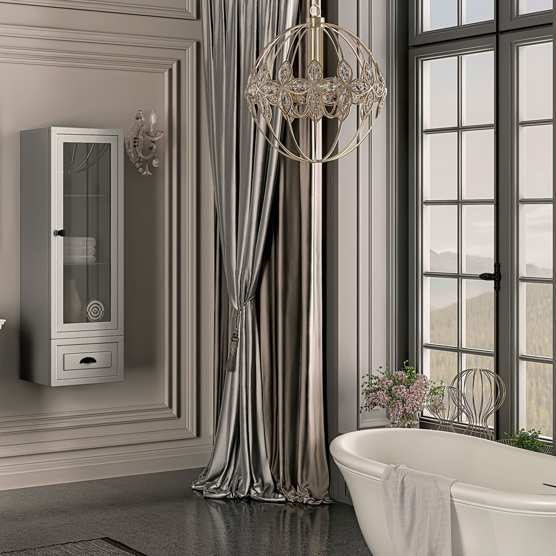    Gold Banyo Bianca 39.5 cm Banyo Boy Dolabı Beyaz 