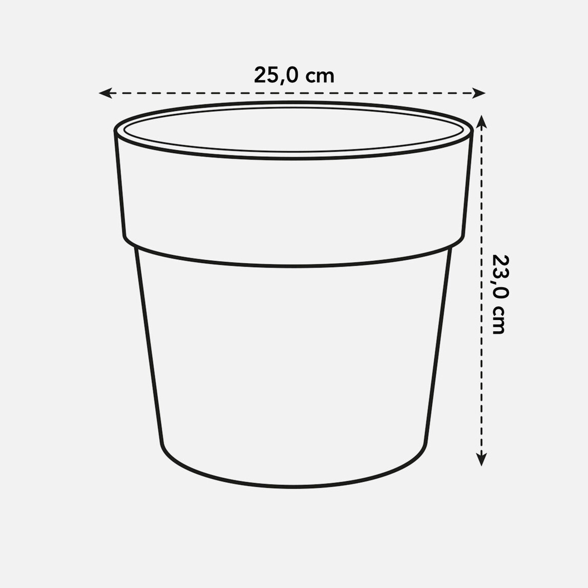    Elho Vibia Straight Saksı Antrasit 25 cm  