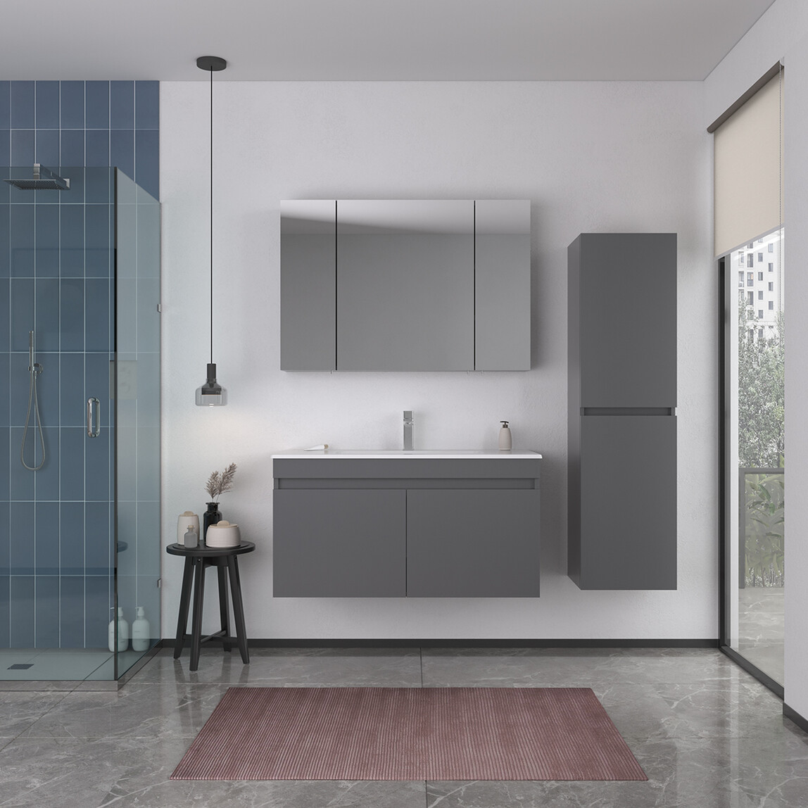    Bonitobagno Capri 100 cm Banyo Dolabı Alt Modül Antrasit 