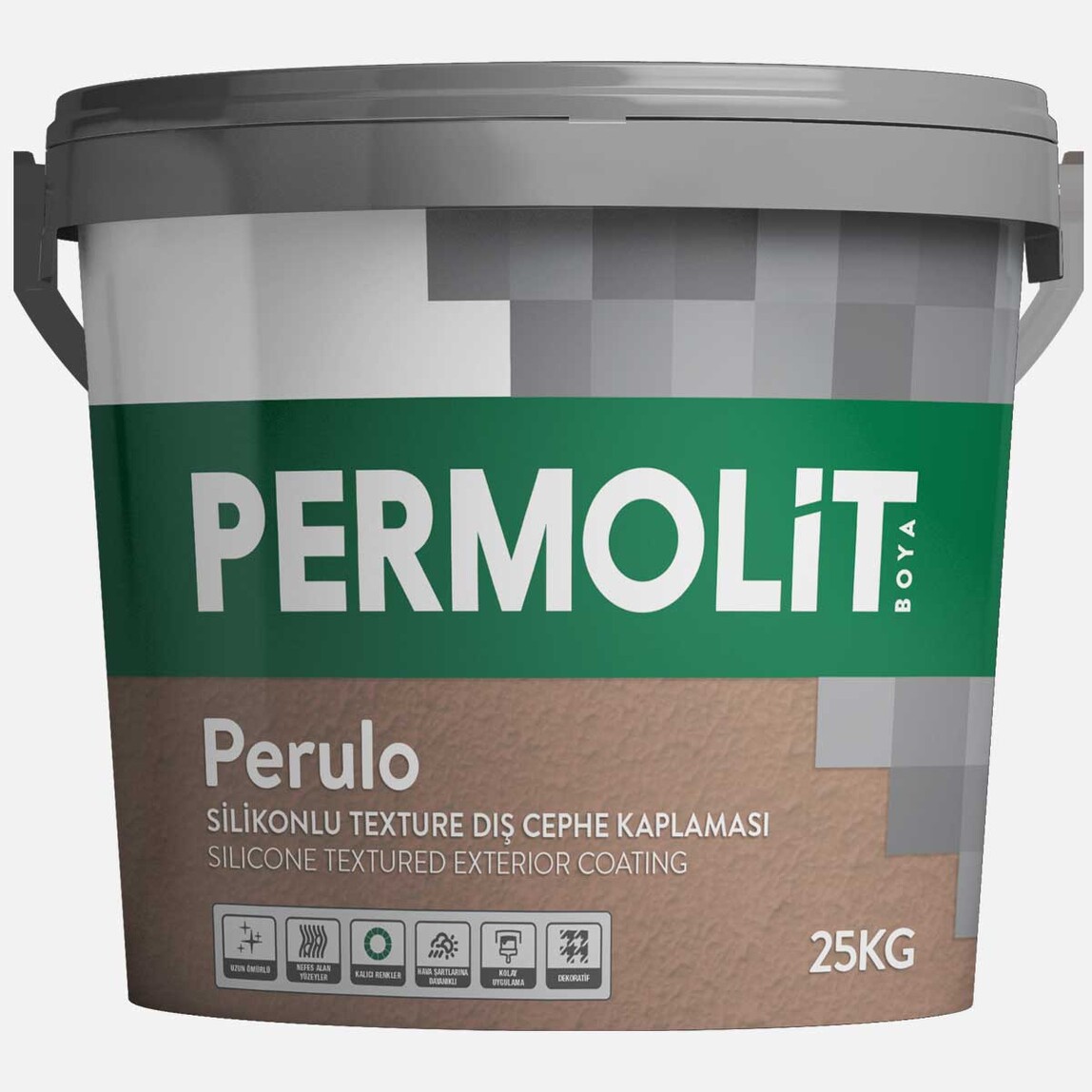    Permolit 25Kg Perulo Silikonlu Texture Tr-Baz Dış Cephe Kaplaması 