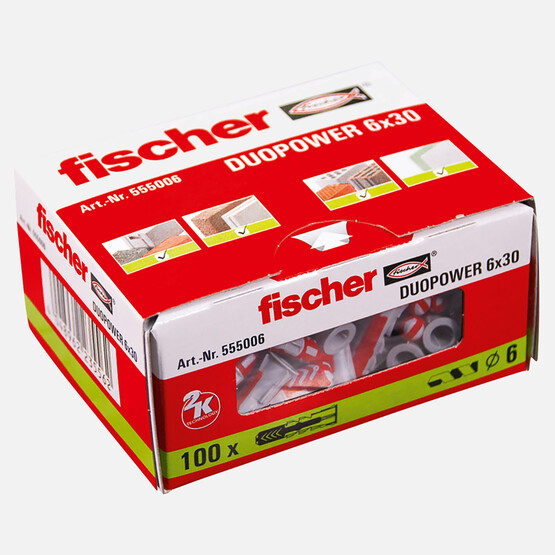 Fischer Duopower 6x30 Dübel 100 adet   