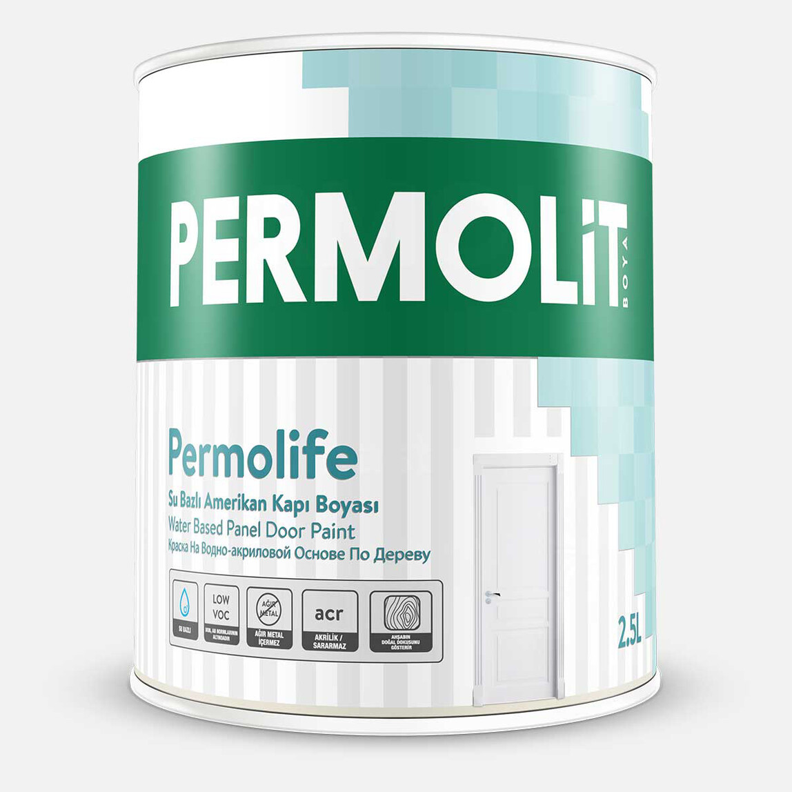    Permolit 2,5L Permolife Su Bazlı Op-Baz Parlak Boya Permolit 