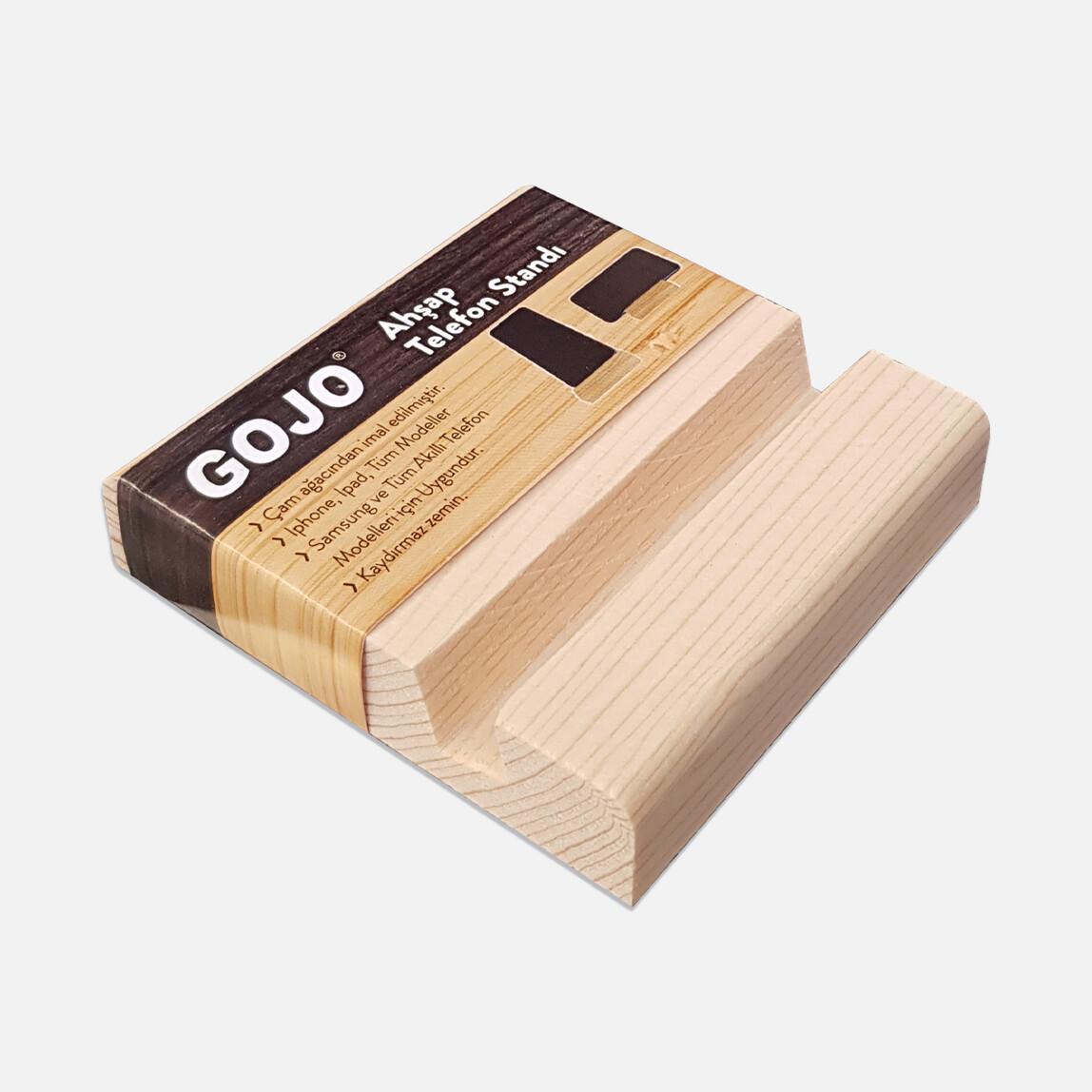    Gojo Ahşap Telefon Standı  