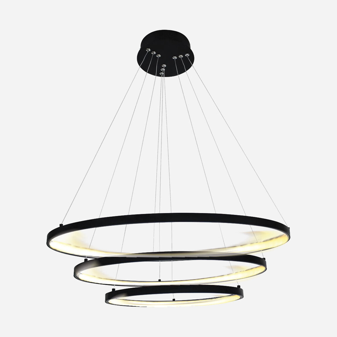    Dlc 4000K Profil Led Ring Plastik Yuvarlak Tekli Modern Ledli Sarkıt Antrasit 4000K   