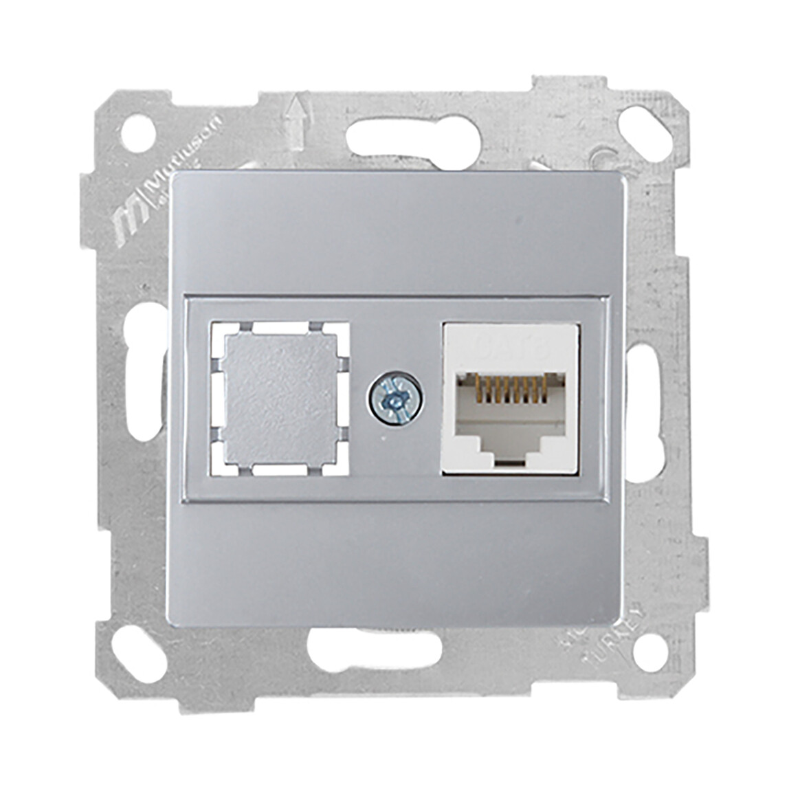    Mutlusan Rita Mekanizmalı Tuş Data Prizi 1*Rj45 (Cat6) İnox  