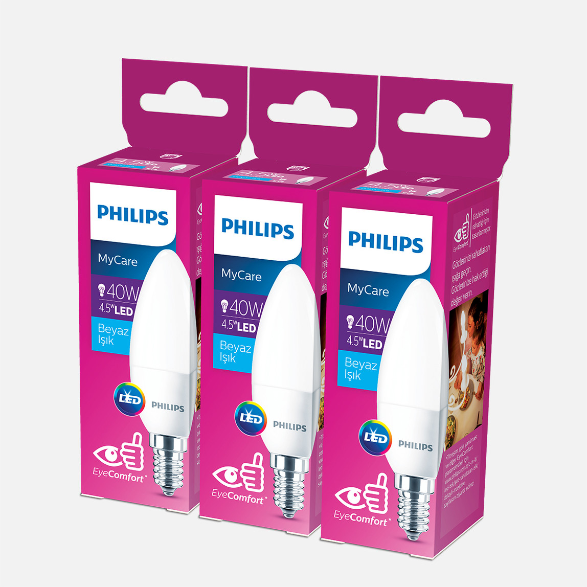 Philips My Care B35 40 W Beyaz Mum E14 Duy 3'lü Led Ampul_0