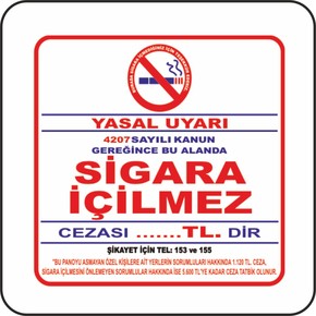 Extra Fix Uyarı Levhası Pvc Sigara İçilmez