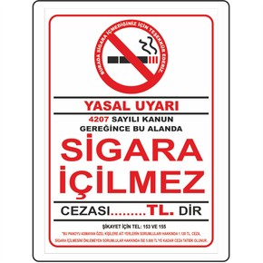 Uyarı Levhası Pvc Sigara İçilmez