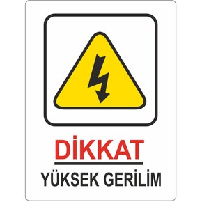 Extra Fix Uyarı Levhası Pvc Dikkat Yüksek Gerili