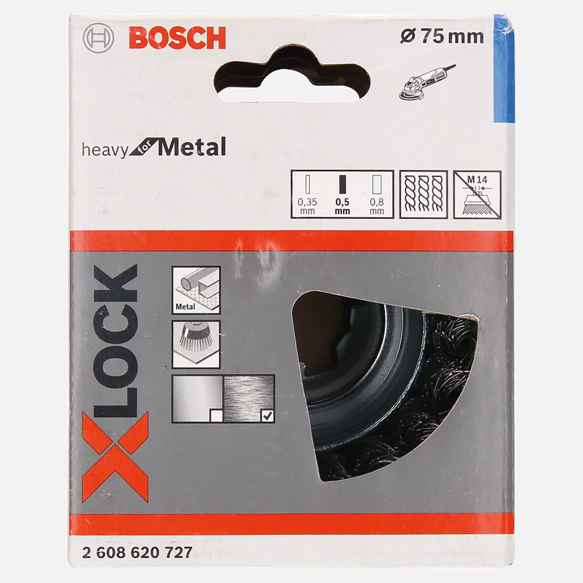    Bosch X-LOCK Metal Çelik Fırça 75 mm 0.5 mm  