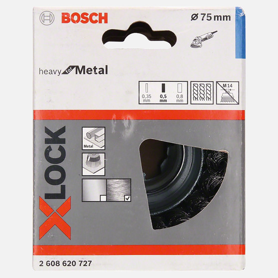 Bosch X-LOCK Metal Çelik Fırça 75 mm 0.5 mm