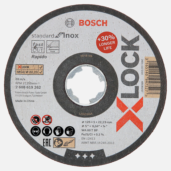 Bosch X-LOCK Standard for Inox 125x1 mm Düz Kesici Disk 