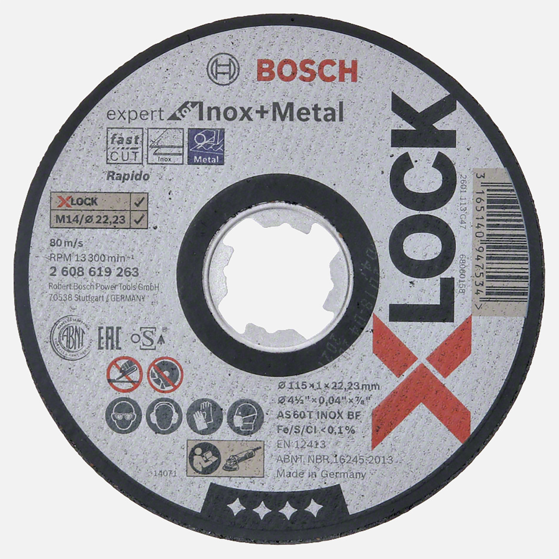 X-LOCK 115x1 mm Expertfor Inox Rapido Düz Metal Kesici Disk_0