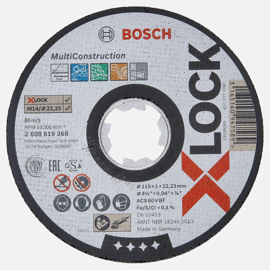 Bosch X-LOCK 115x1 mm Rapido MultiConstruction Kesici Disk