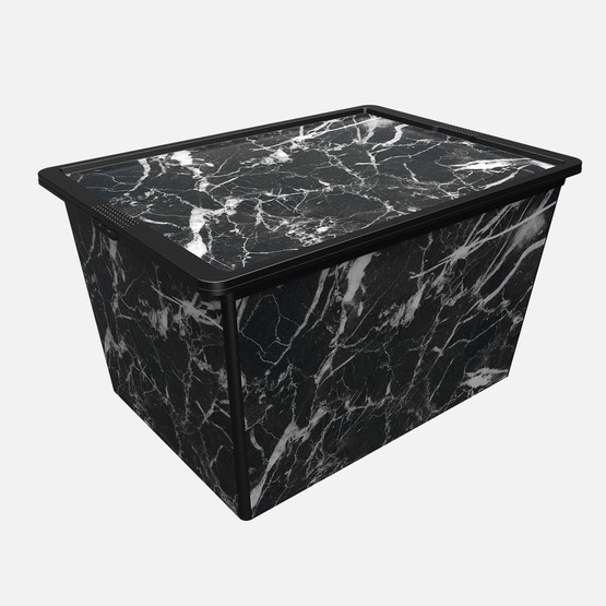 Qutu Trend Box Black Marble 50L