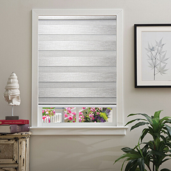 Elegance Hasır Bambu Polyester 90x200 cm Zebra Stor Gri