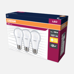 Osram 13 W Sarı Klasik E27 Duy 3'lü Led Ampul