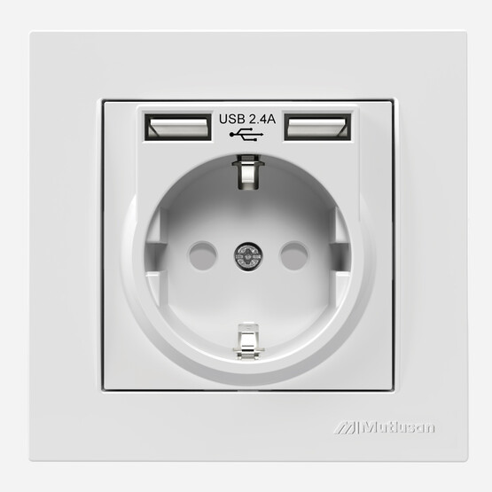 Mutlusan Rita 2'li Usb ve Topraklı Priz 