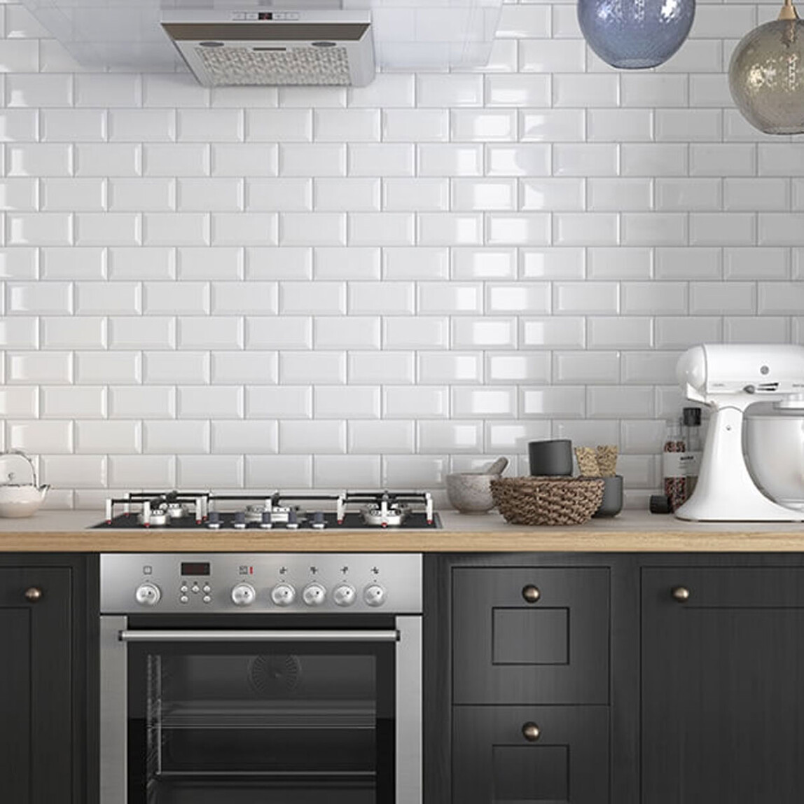    Yurtbay Duvar King Metro Karo Beyaz 10 x 20 cm 0,96 m2 