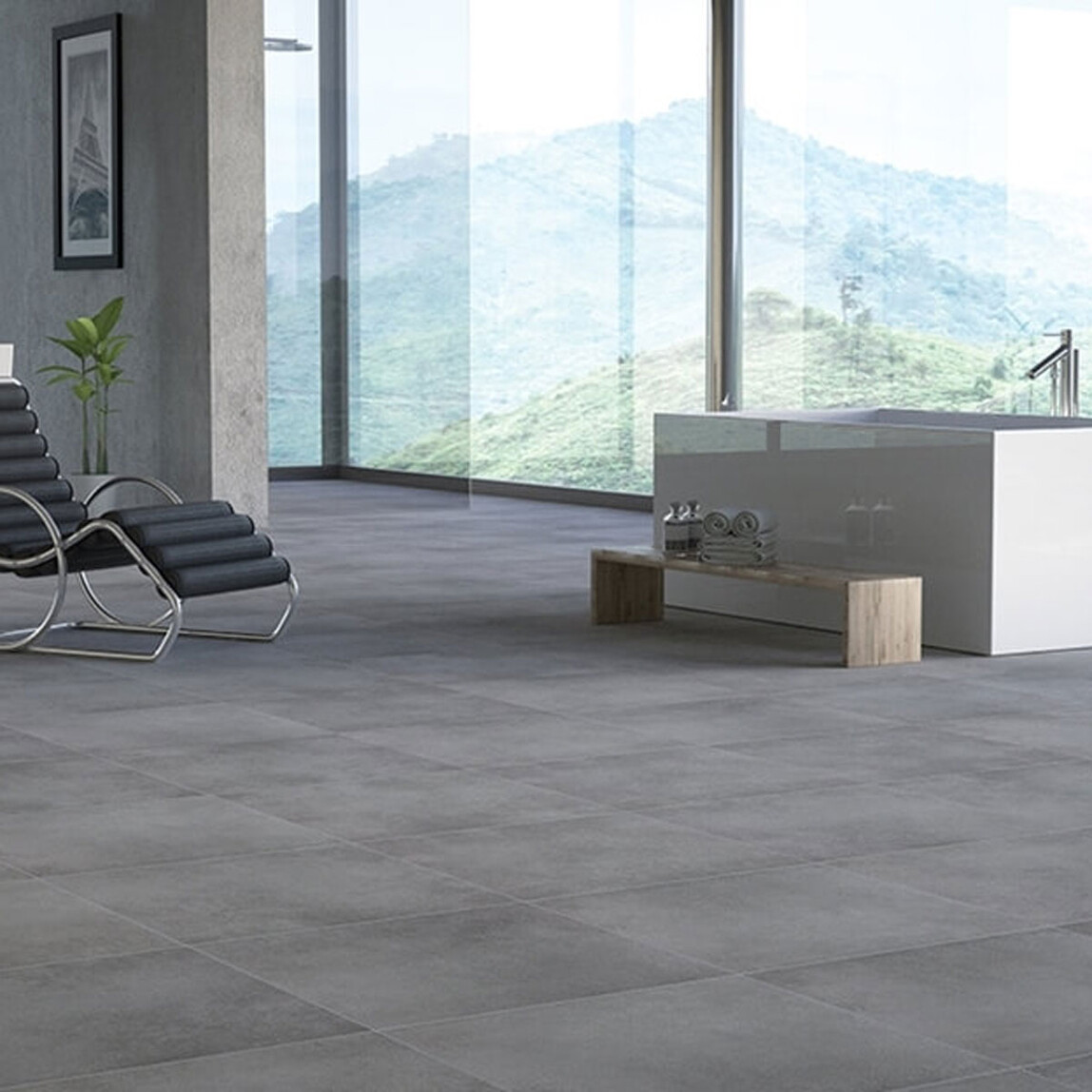    Yurtbay Sırlı Granit Core Karo Antrasit 60 x 60 cm 1,44 m2 