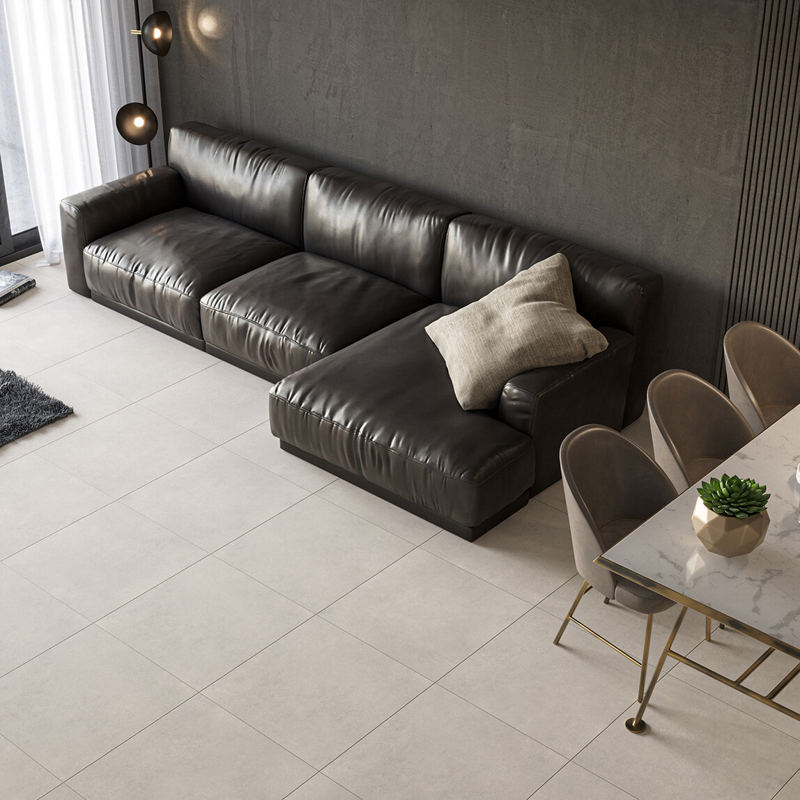    Yurtbay Sırlı Granit Core Karo Gri 60 x 60 cm 1,44 m2 
