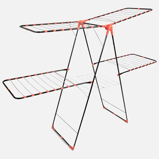 Perilla Twingo Kanatlı 2 Katlı Katlanabilir Çelik Çamaşır Kurutmalık Siyah