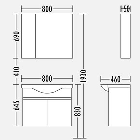 Silvia 80cm Banyo Dolabı_1