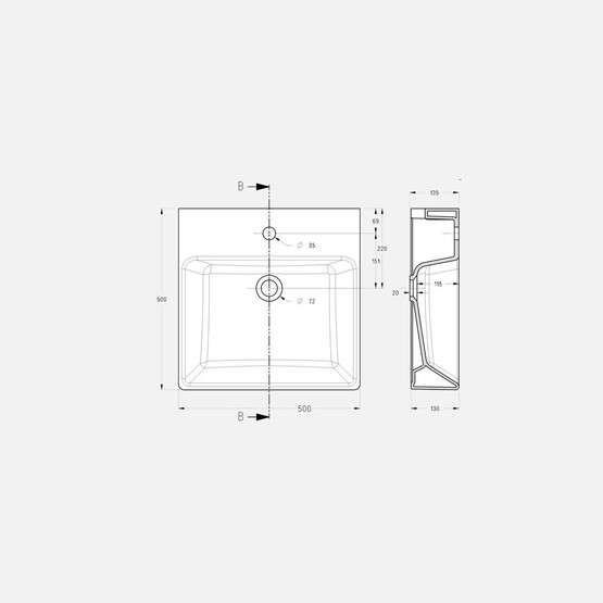 Serel Kare Lavabo 50x50cm