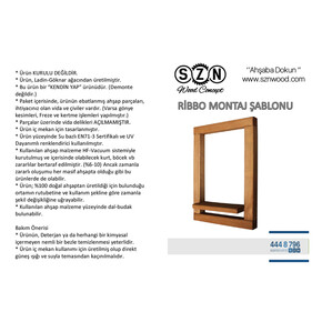 Szn SZN51-Teak Ladin - Göknar Dikdörtgen Salon Dekoratif Raf Kahverengi_3