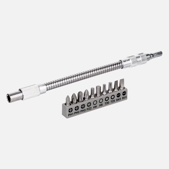 Bosch 10 Parça Vidalama ve Uzatma Adaptörü (20 cm) 