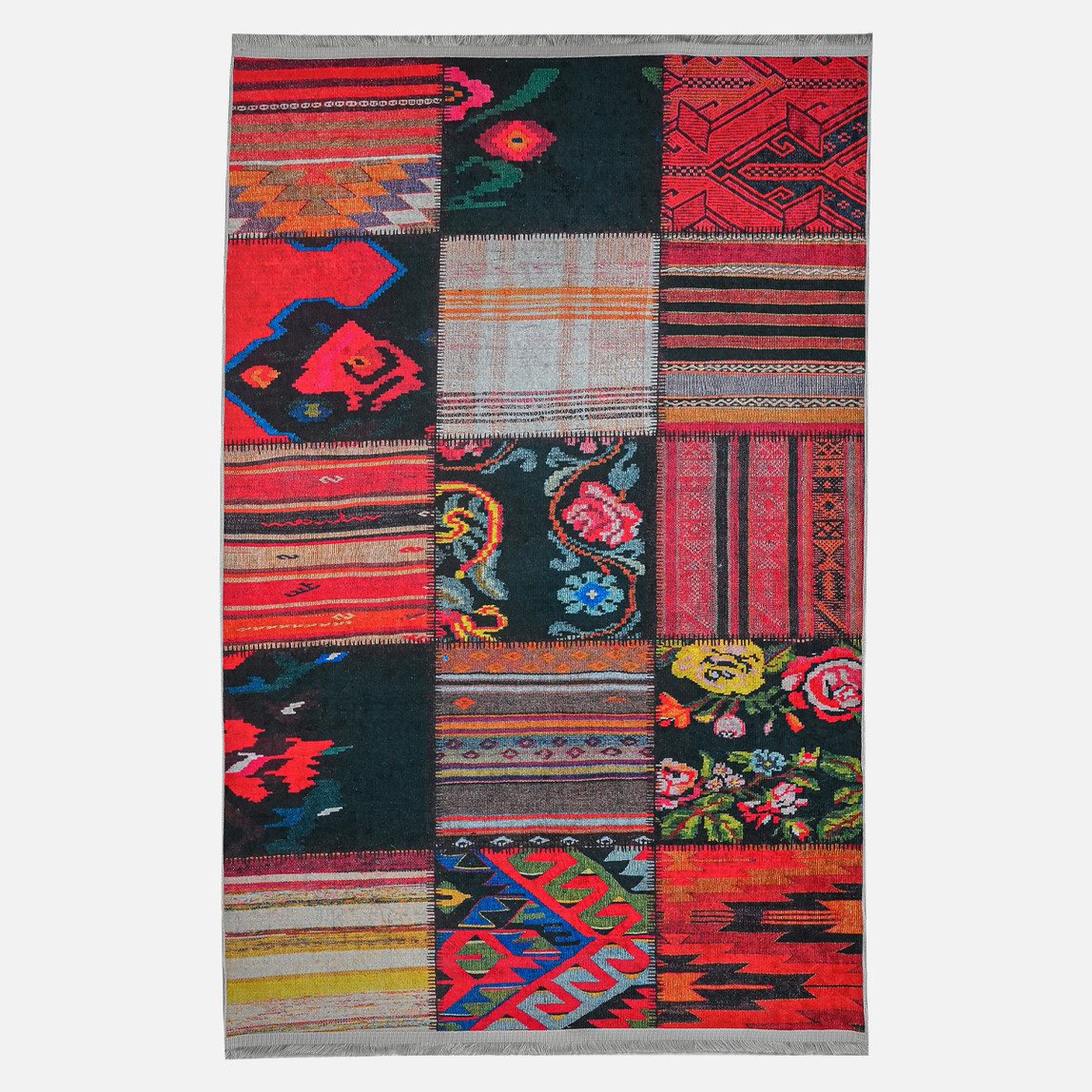 Capella 23 Dijital Baskılı Saçaklı Kilim 80x300 cm_0