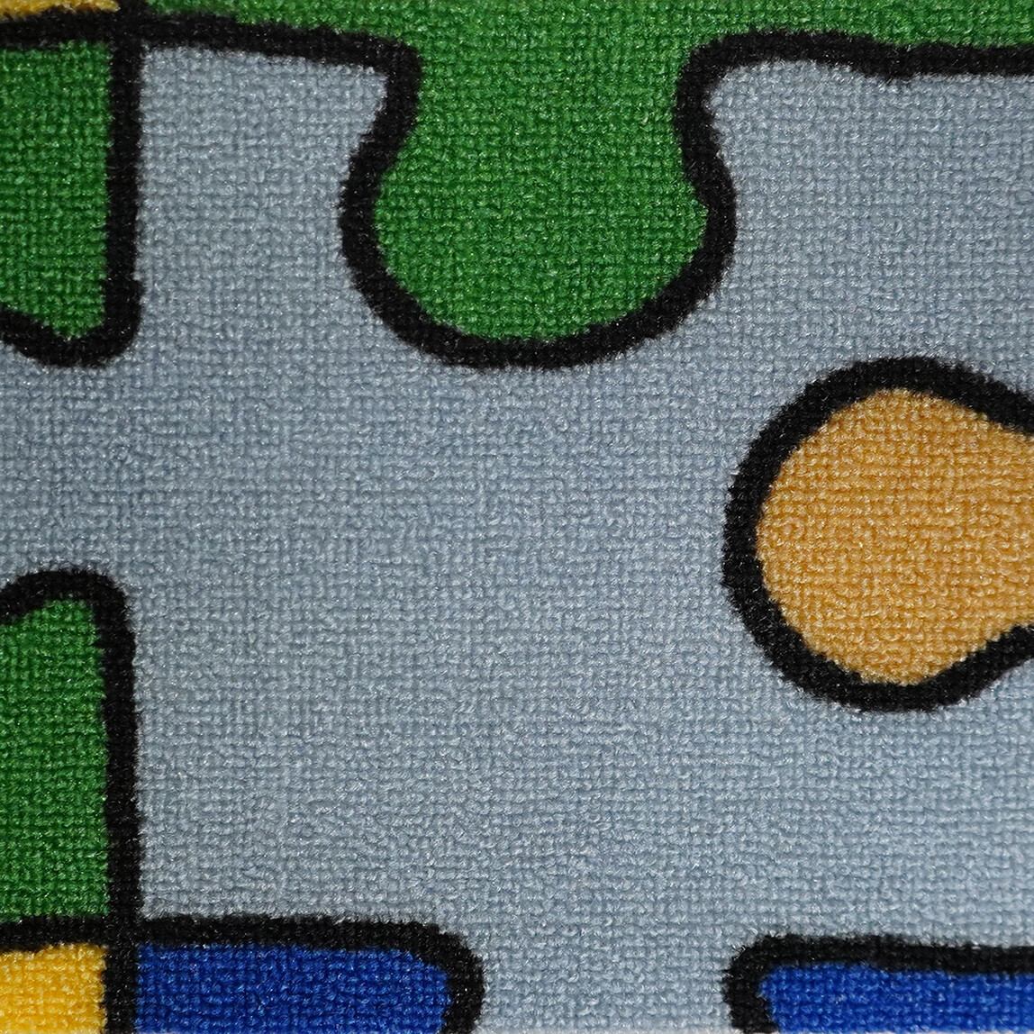    Güven Collection 6 mm 400 cm Puzzle Baskılı Duvardan Duvara Çocuk Odası Halısı Çok Renkli 