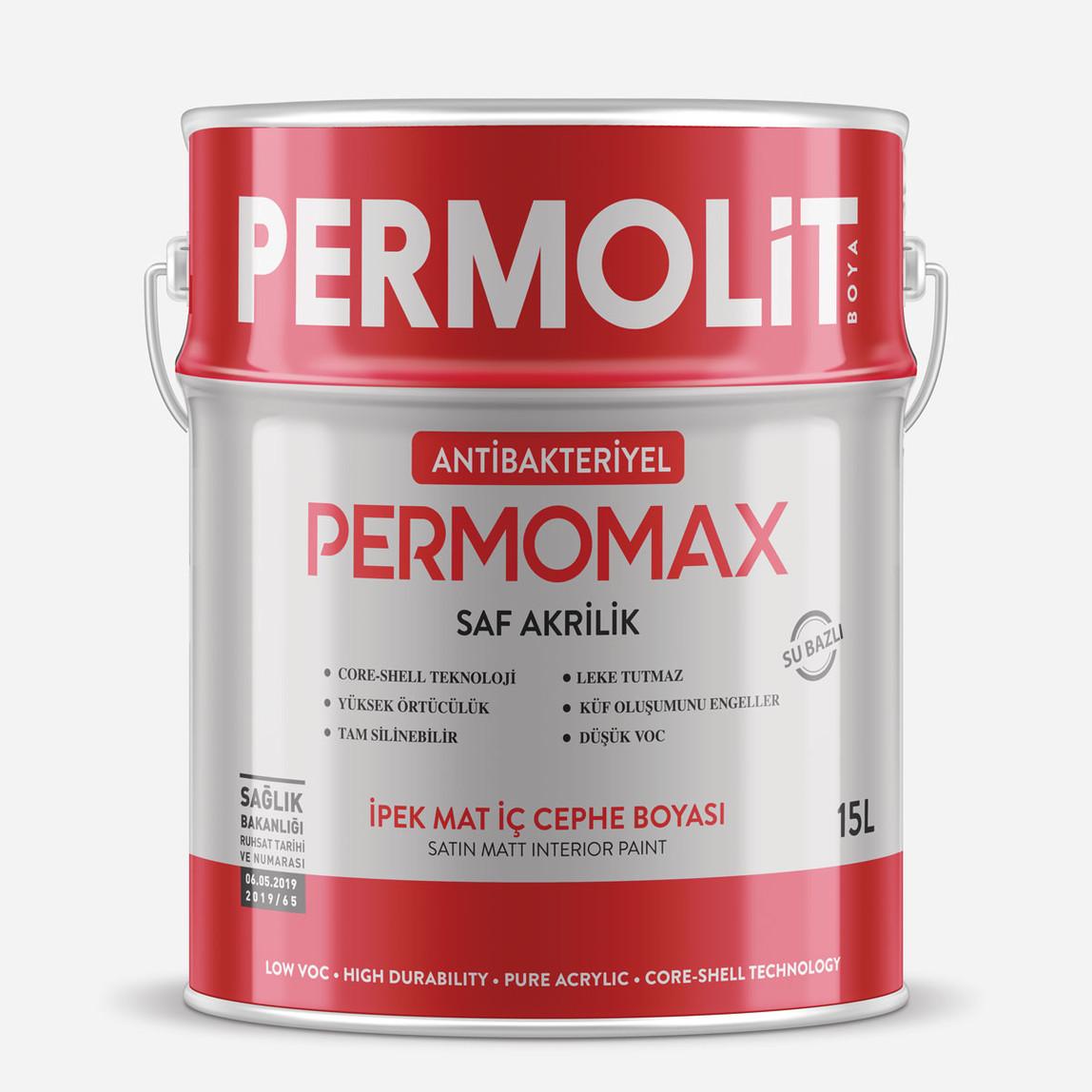    Permolit 15 Litre Permomax Antibakteriyel İpek Mat İç Cephe Boyası 