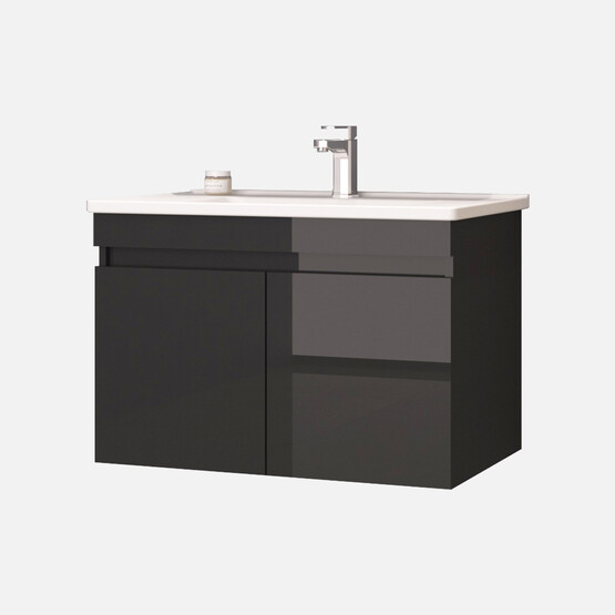 Bonitobagno Capri 80 cm Banyo Dolabı Alt Modül Siyah