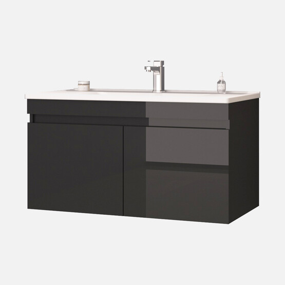 Bonitobagno Capri 105 cm Banyo Dolabı Alt Modül Siyah