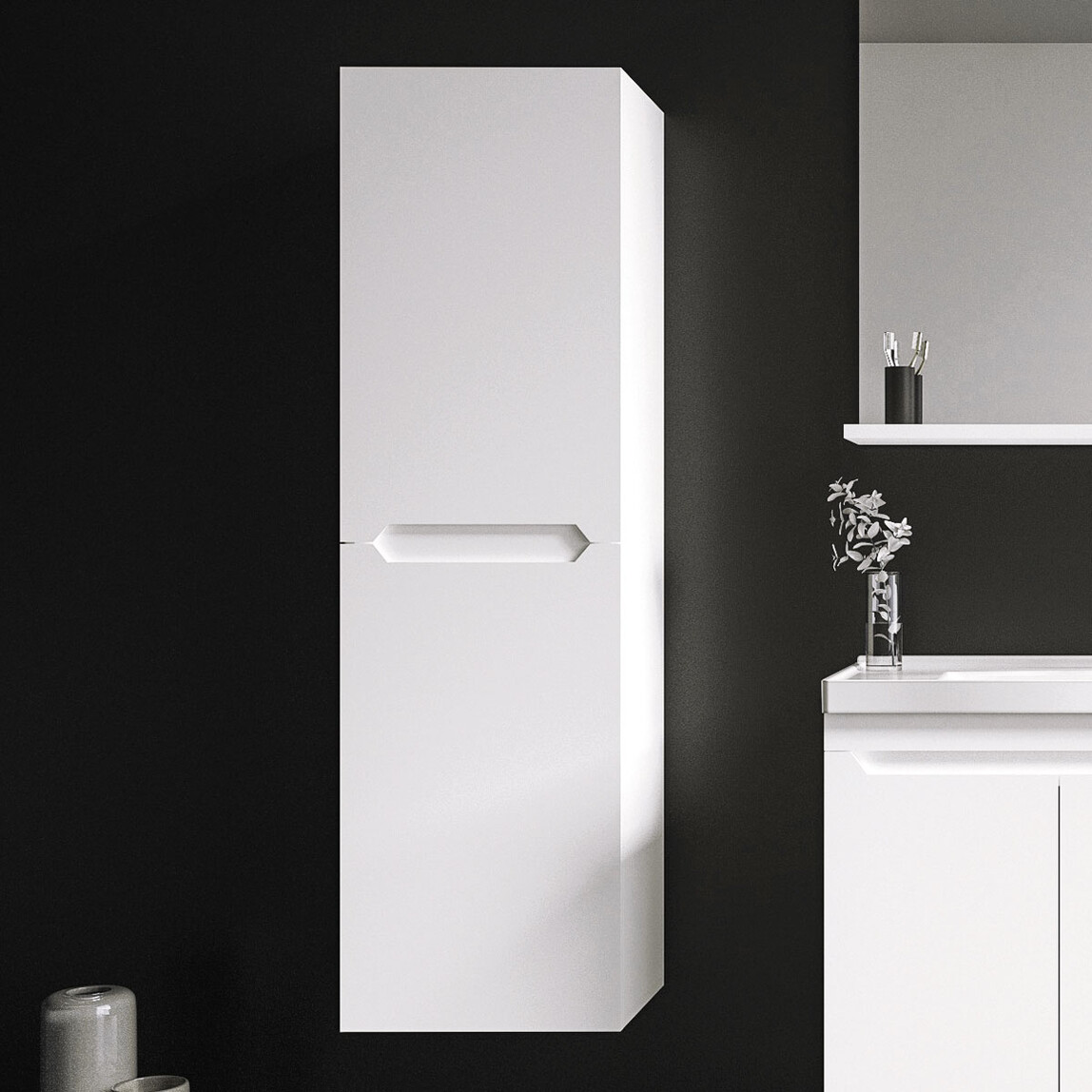    Bonitobagno Rita 40 cm Banyo Boy Dolabı Beyaz 